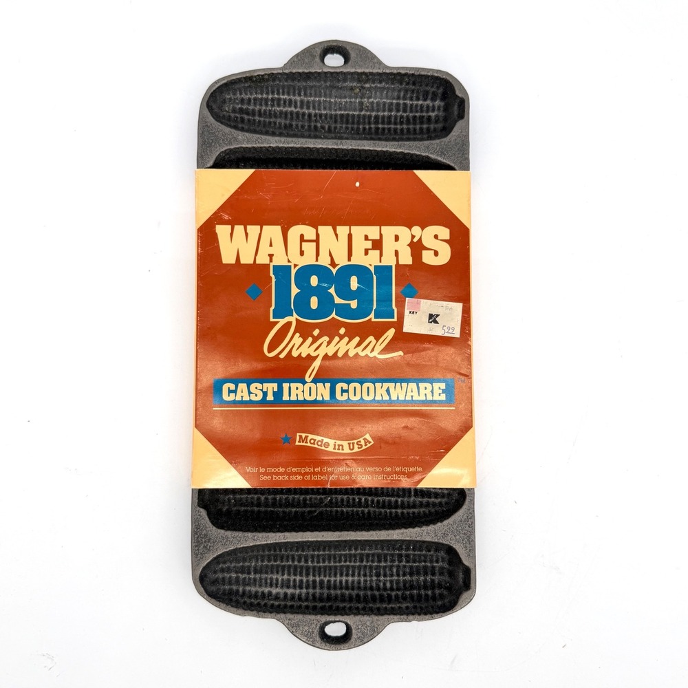Wagners 1891 Original Cast Iron Cornbread Stick Pan 7 Slot Made in USA Vintage